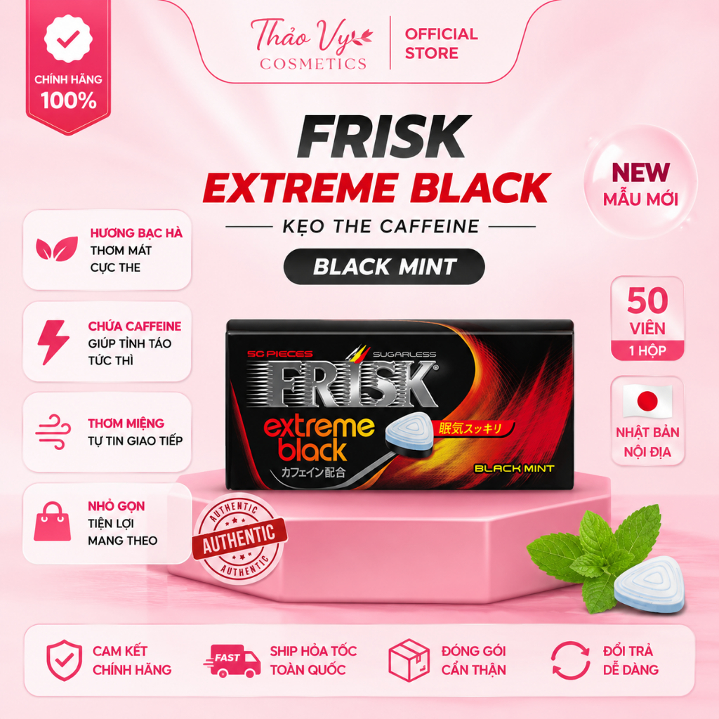 Kẹo ngậm bạc hà Frisk Neo Peppermint Nhật Bản kẹo, thơm miệng, sảng khoái