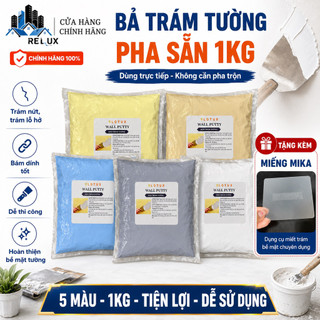 Keo trám tường WALL PUTTY túi 1KG, vữa trét tường bị nứt, bong tróc, Keo trét tường nhiều màu