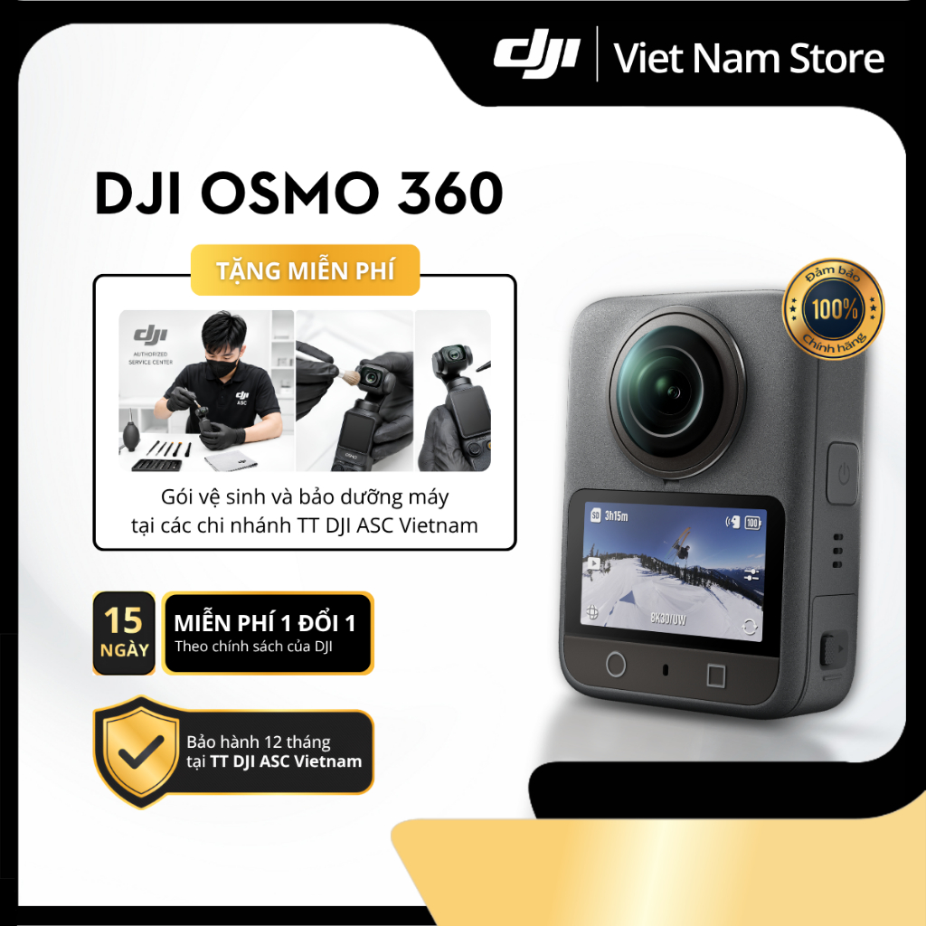 [Rẻ vô địch] | Chính Hãng DJI Osmo 360 | quay video 8K/30fps, Chống rung RockSteady 3.0, Bộ nhớ 105G