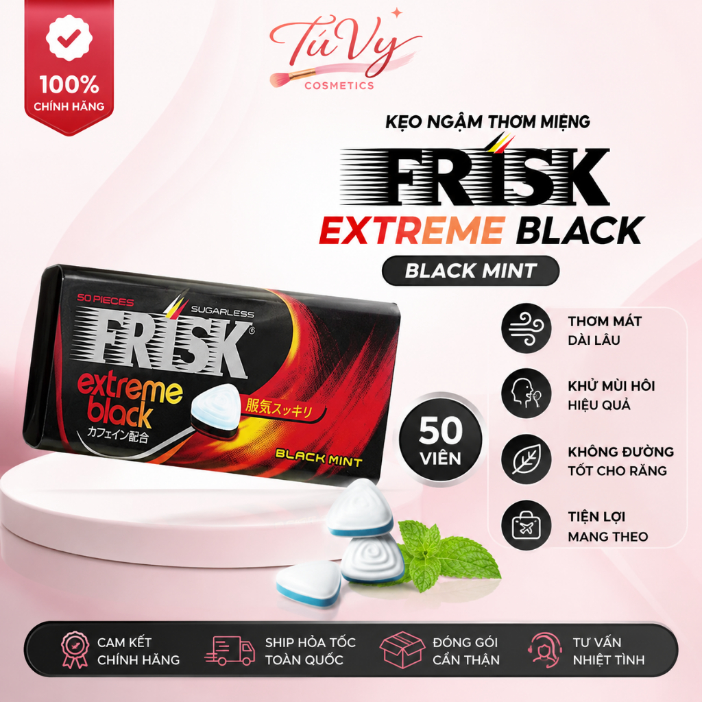 Kẹo ngậm bạc hà Frisk Neo Peppermint Nhật Bản kẹo, thơm miệng, sảng khoái