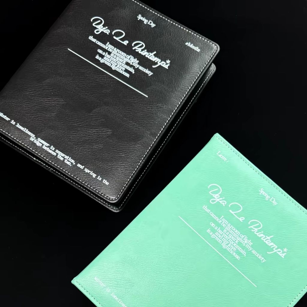 Binder da A5 Jtime Spring Day mint đen album sổ đựng ảnh, thẻ hình, card bo góc