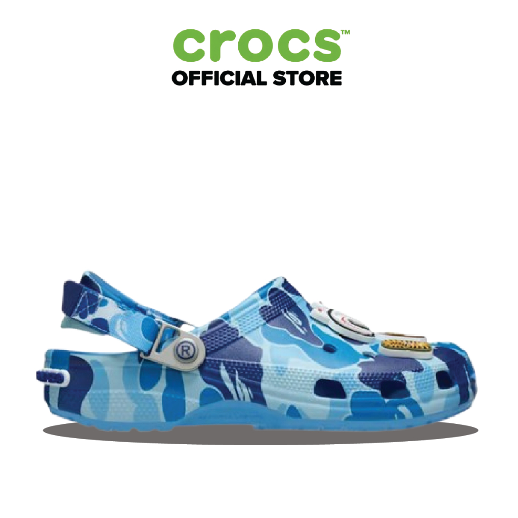 [ CHÍNH HÃNG ] Giày Clog 𝙲𝚁.𝙾𝙲𝚂 Unisex X BAPE Blue Camo .