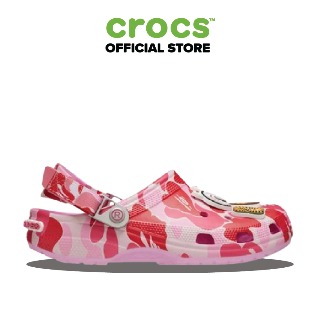 [ CHÍNH HÃNG ] Giày Clog 𝙲𝚁.𝙾𝙲𝚂 Unisex X BAPE Pink Camo .