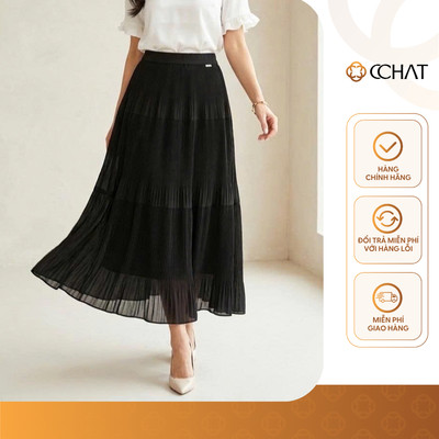 Chân Váy Nữ 𝐂𝐂𝐇𝐀𝐓 Dáng Xòe Dập Ly 3 Tầng Hiện Đại Chất Liệu Voan Mềm Mại 16CDV2045XT