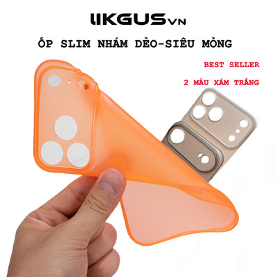 Ốp Lưng LikgusVN Slim Nhám Siêu Mỏng Chống Vân Tay – Chống Trơn – Dùng Cho iPhone Pro Plus Pro Max