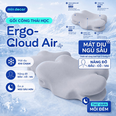 [HOẢ TỐC] Gối Cao Su Non Memory Foam Ergo-Cloud Air Mịn Decor, Gối Chống Đau Cổ Vai Gáy Thông Minh
