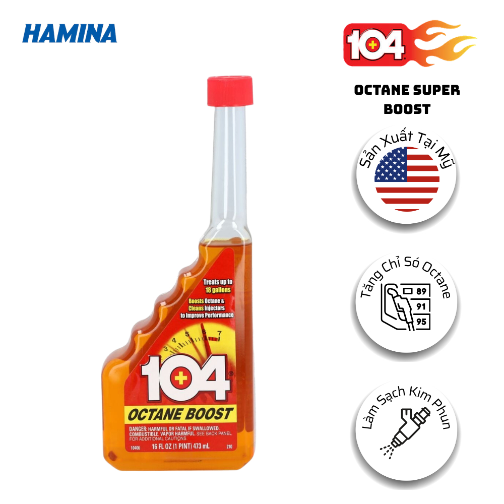 [Hàng Nhập Khẩu Mỹ] Phụ Gia Làm Tăng Octance, Vệ Sinh Kim Phun, Làm Sạch Hệ Thống Nhiên Liệu - 104+ 