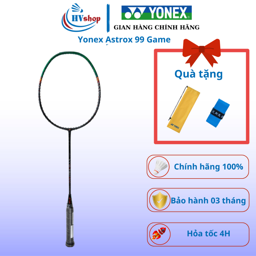 Vợt cầu lông Yonex Astrox 99 Game 2025 chính hãng, KHUNG CHƯA CƯỚC, bảo hành 03 tháng - HVShop