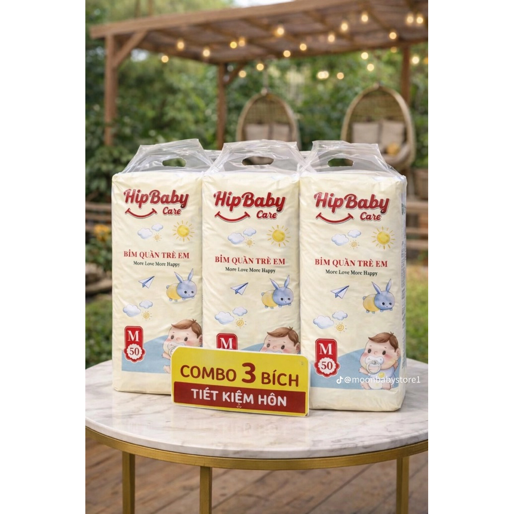 [Rẻ Vô Địch]Combo 100 miếng Bỉm quần trẻ em Hipbaby care L/XL/2XL/3XL/4Xl mềm mại, thấm tốt, chống h