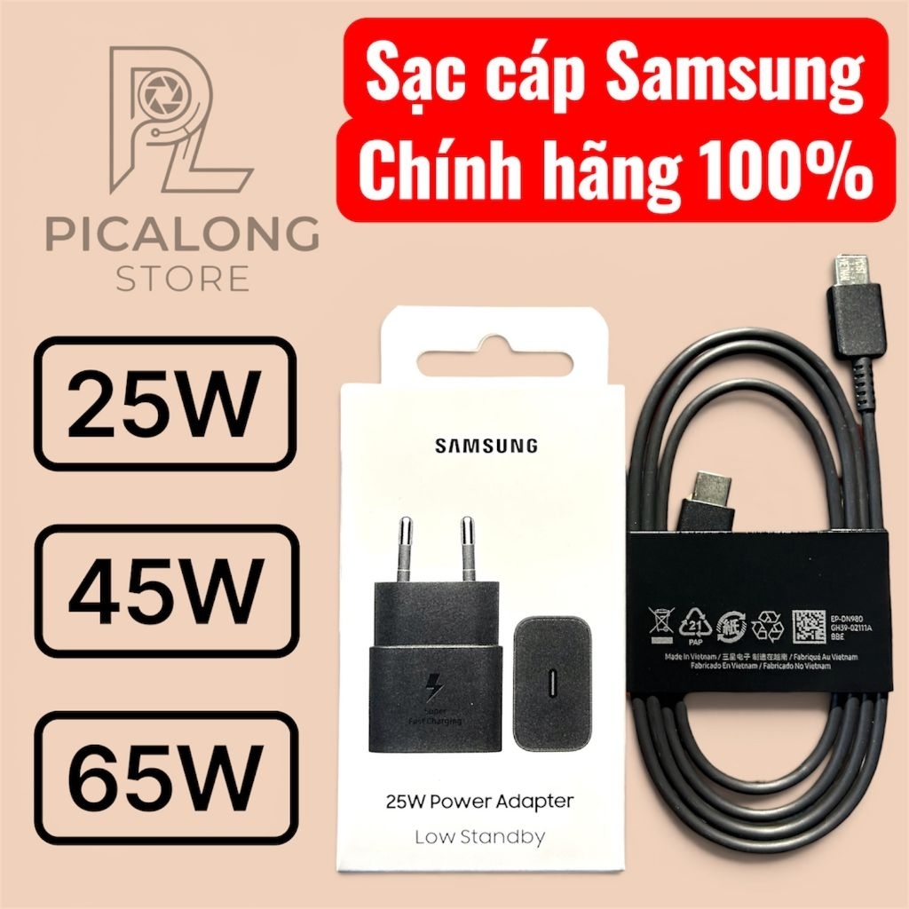 [CHÍNH HÃNG] Sạc nhanh Samsung 25W-45W-65W, chính hãng Samsung VN, bảo hành 12 tháng