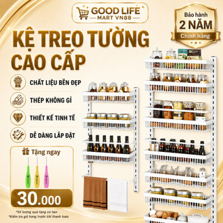 Kệ Treo Tường Đa Năng Lắp Ghép Thông Minh, Kệ Để Gia Vị Nhà Bếp, Kệ Nhà Tắm Không Cần Khoan Tường Chịu Lực Cao