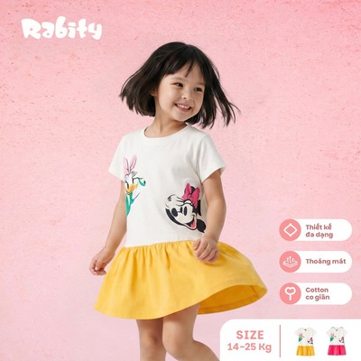  Đầm thun tay ngắn Minnie Disney bé gái Rabity 550.073