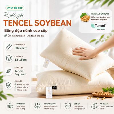 Ruột Gối Bông Đậu Nành Tencel Soybean Mềm Êm Mịn Decor Cao Cấp Mềm Êm Hoa Văn Chìm Sang Trọng Kích Thước 50x70cm