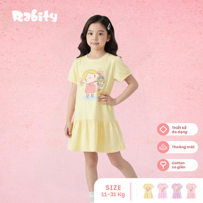   Đầm thun ngắn tay bé gái Rabity 950.903