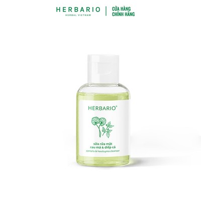 Minisize  - Sữa rửa mặt Rau má & Diếp cá herbario 50ml Sạch mụn giảm dầu thuần chay
