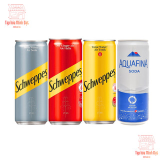 [Lốc 6 Lon] Nước Soda Schweppes/Ginger Ale/Tonic/Soda Aquafina 320ml/Lon - Soda Gừng, Soda Sleek, Tonic Pha Chế Cocktail