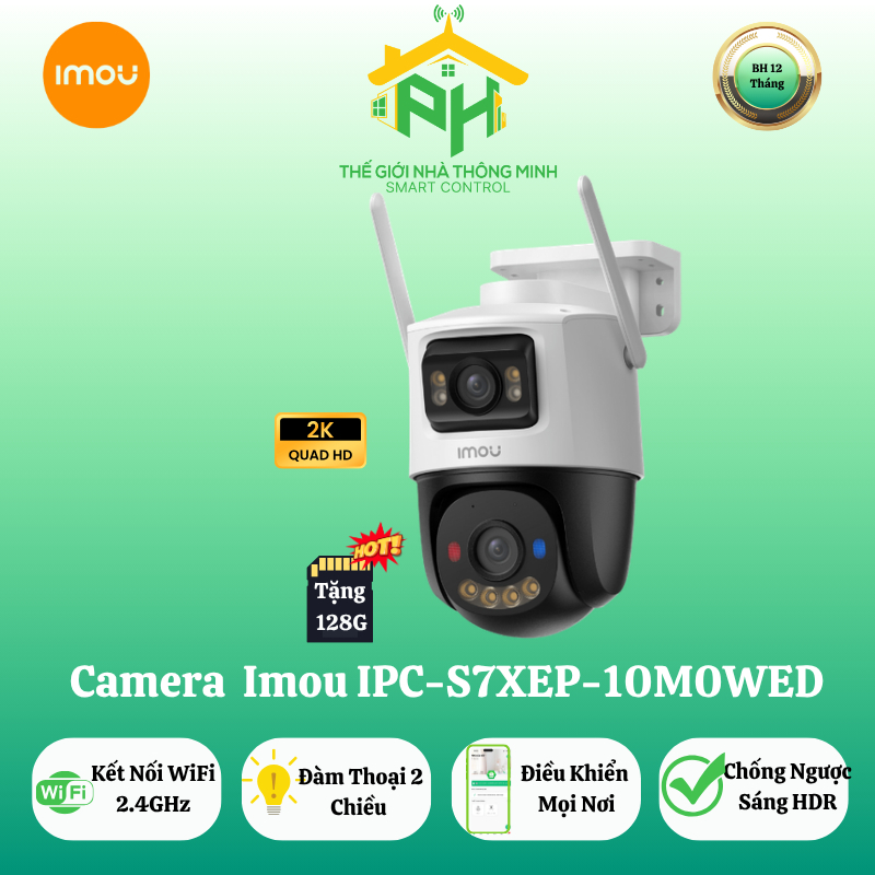 Camera wifi ngoài trời 2 ống kính Imou IPC-S7XEP-10M0WED (Cruiser Dual 2 10M)