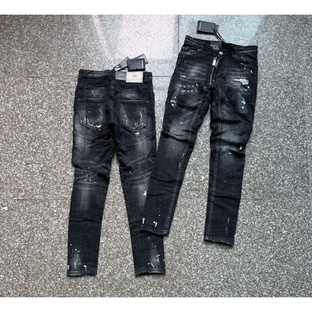 Quần jean nam DSQ xám fom biker hàng Quảng Châu