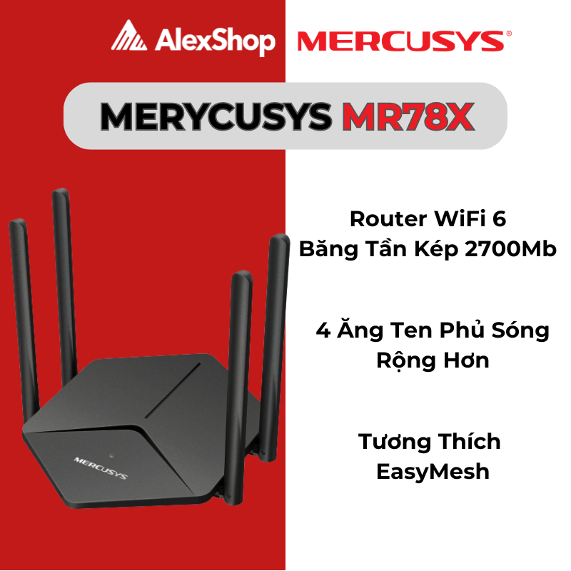 [2026] Router WiFi 6 MERCUSYS MR90X / MR80X / MR62X / MR60X/ MR78X, Tốc Độ AX6000 , Công Nghệ MIMO v