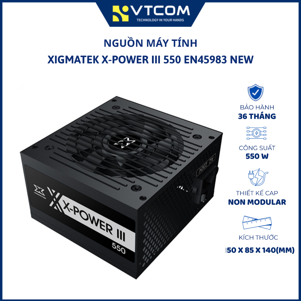 Nguồn máy tính PC Xigmatek X-POWER III 550 EN45983 500W - PSU 500W cho PC Gaming văn phòng