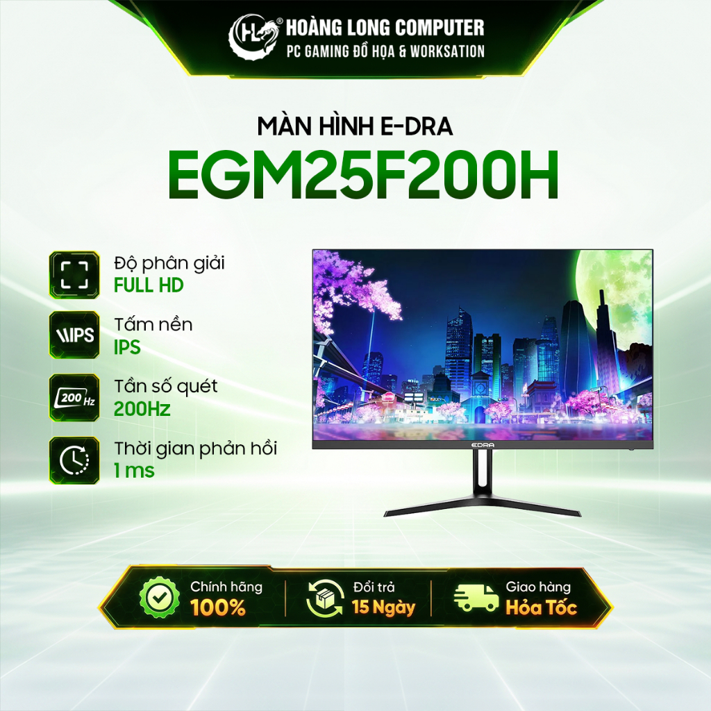 Màn Hình EDRA EGM25F200H 25 Inch Full HD IPS 200Hz 1ms HDMI DP Bảo Hành 24 Tháng Chính Hãng