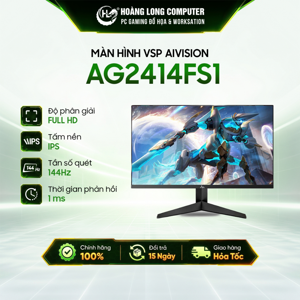 Màn Hình VSP AiVision AG2414FS1 24 Inch IPS Full HD 144Hz 1ms Viền Mỏng Bảo Hành 24 Tháng