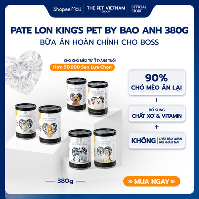 Pate King's Pet By Bao Anh Lon 380g Cho Chó Mèo Trưởng Thành Không Chất Bảo Quản Đủ Vị Dinh Dưỡng