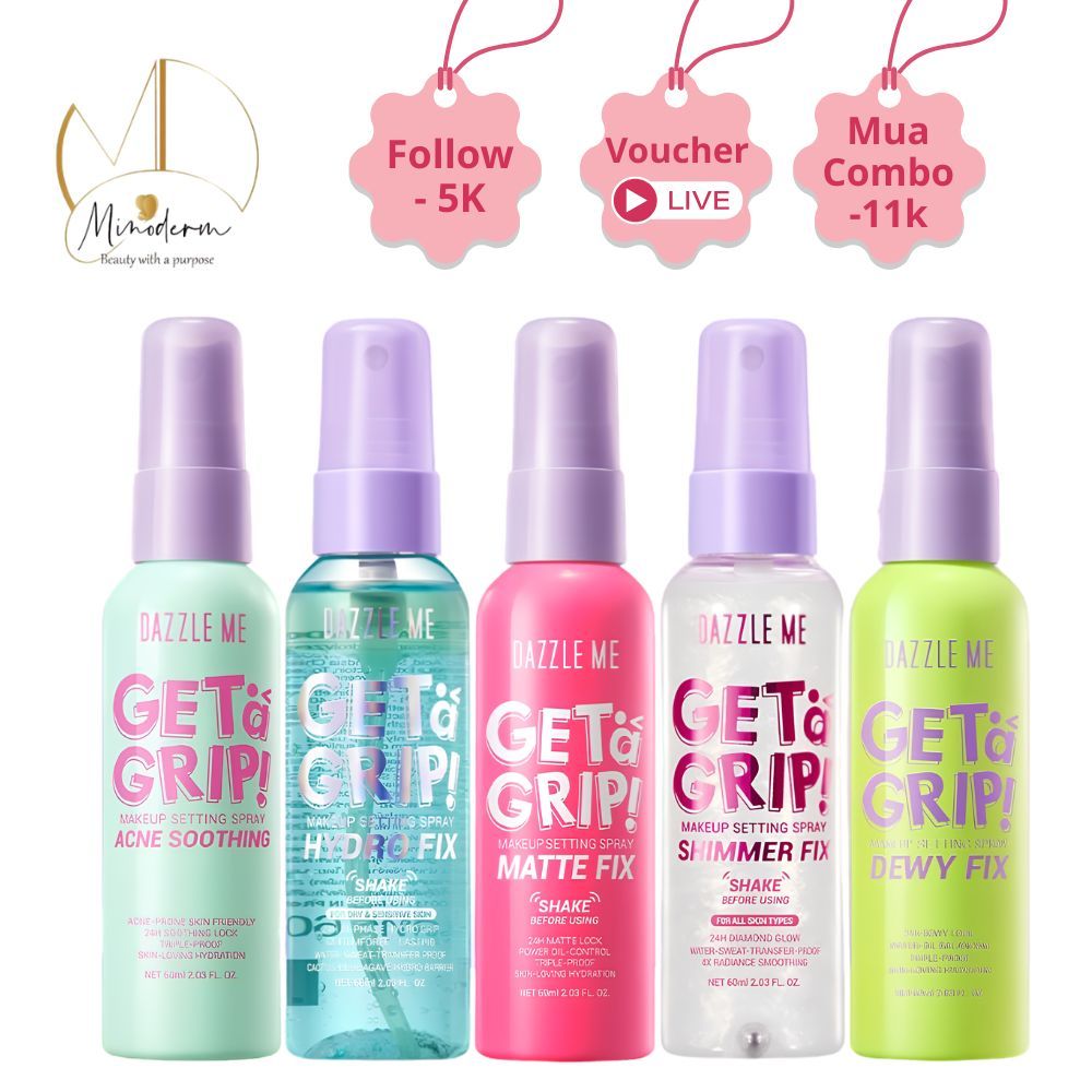 Xịt khóa nền DAZZLE ME Setting Spray Matte Fix trang điểm kiểm soát dầu mịn lì lâu trôi 60ml