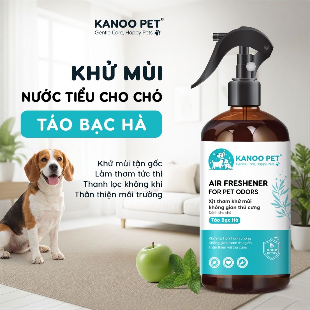 Xịt khử mùi nước tiểu chó Kanoo Pet - Táo Bạc Hà 500ml