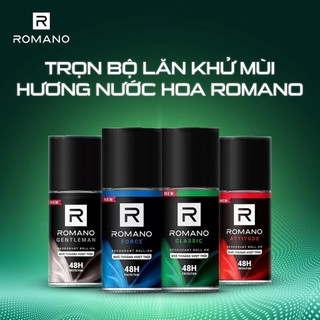 [TẶNG 40% dung tích] Lăn khử mùi Romano Khử mùi vượt trội, Hương nam tính suốt 48H 56ml