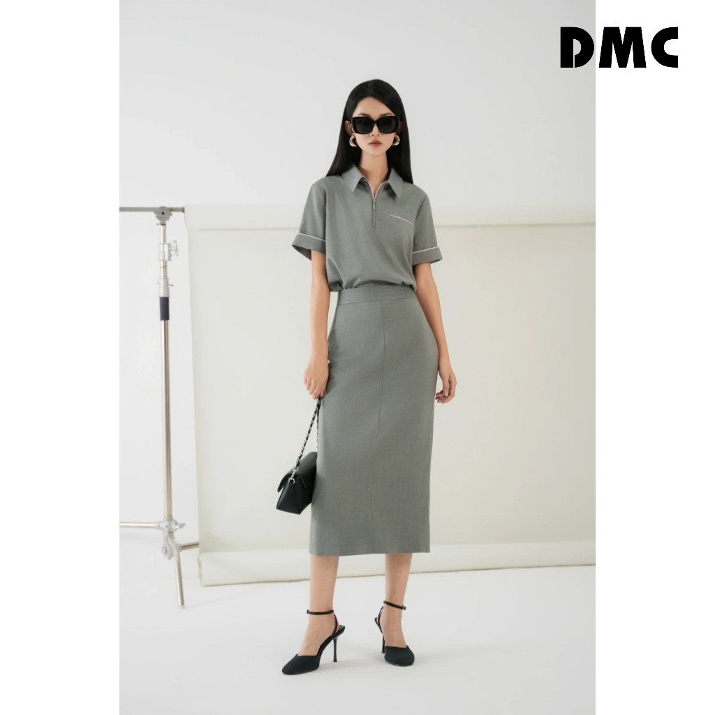 Chân váy tuytsi dáng bút chì xám DMC (Grey Tuytsi Pencil Skirt)