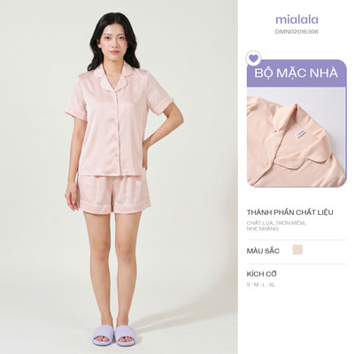 Mialala Bộ Mặc Nhà TNQN Pyjama 6306 Chất Liệu Lụa Mềm Mượt Thiết Kế Basic Dễ Mặc Tay Ngắn Thoáng Mát