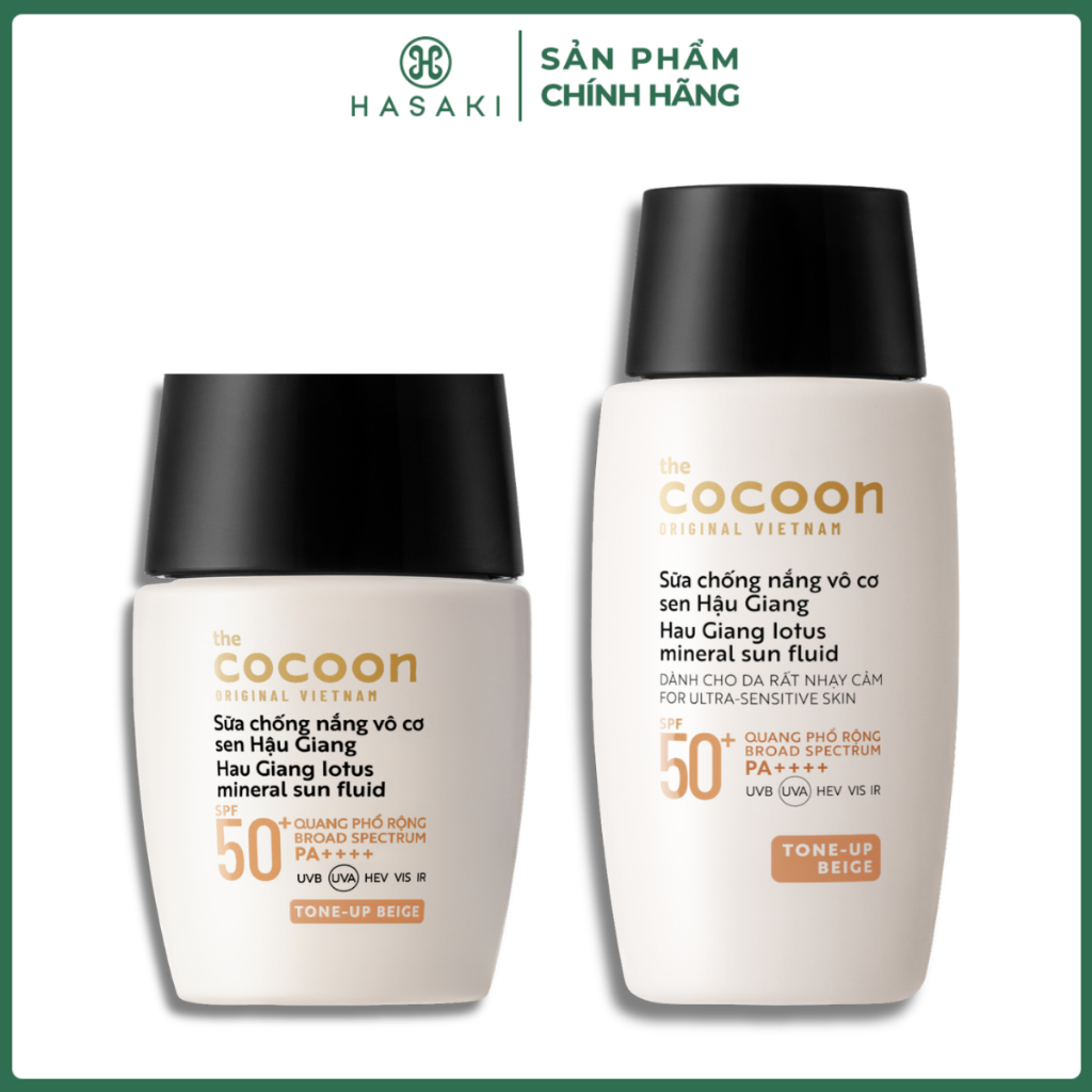 Sữa Chống Nắng Cocoon Vô Cơ Sen Hậu Giang Nâng Tông Hasaki Sản Phẩm Chính Hãng
