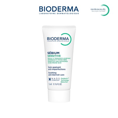 [Quà tặng không bán] Kem dưỡng giảm mụn viêm nhạy cảm Bioderma Sebium Sensitive - 5 ml