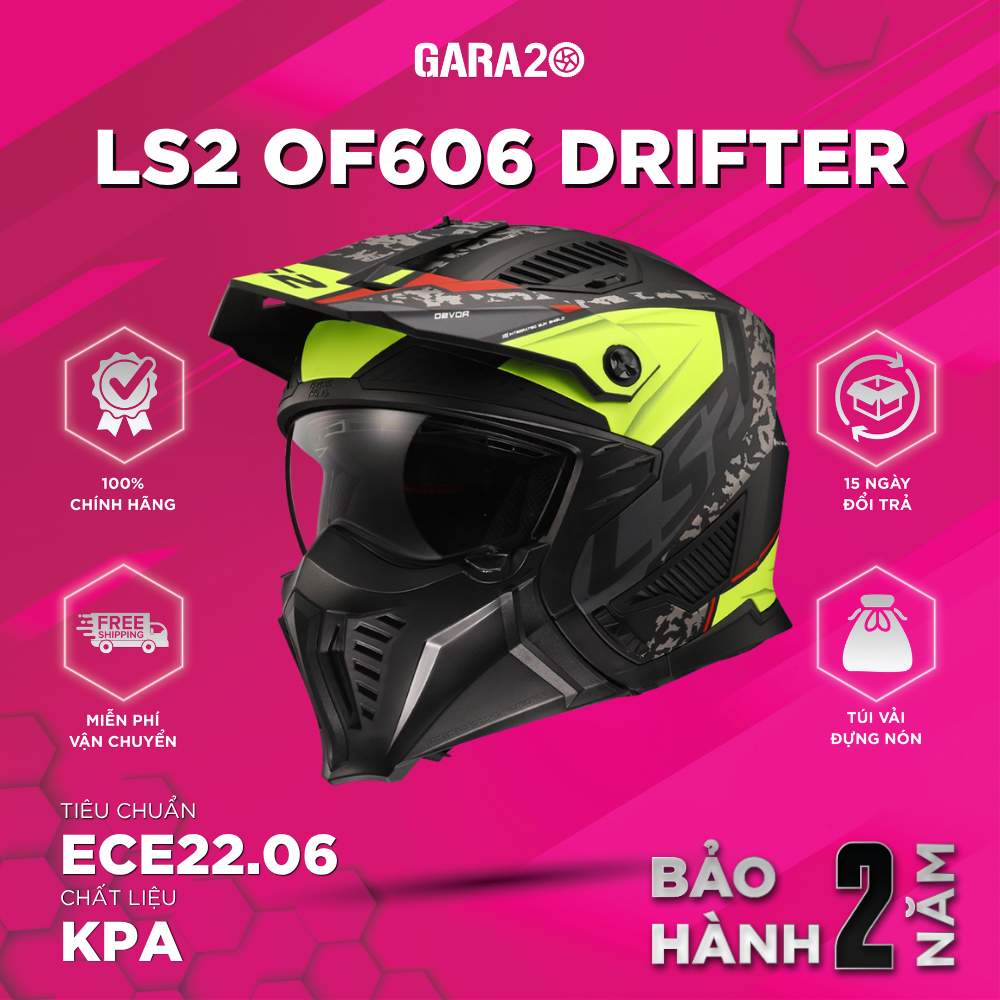 [XẢ KHO THANH LÝ] Mũ Bảo Hiểm Đa Năng LS2 OF606 Drifter Biến Hình Độc Đáo (Hàng Trầy Xước Nhẹ)
