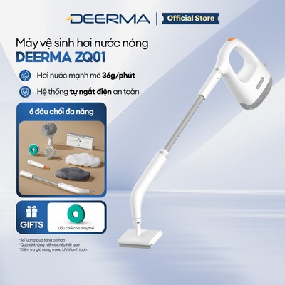 Máy vệ sinh hơi nước nóng Deerma ZQ01 đi kèm 6 đầu chải đa năng làm sạch mọi vết bẩn - Bảo hành 12 tháng