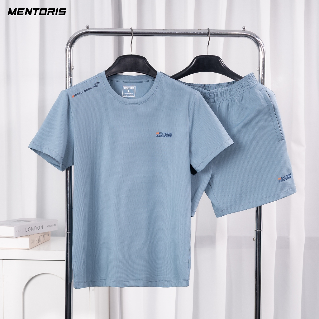 [MUA 1 TẶNG 1] Bộ Thể Thao Nam MENTORIS Vải Thun Lạnh Cao Cấp, Form Regular Fit,Co Giãn Thoáng Mát M