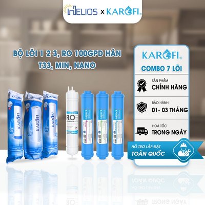 Combo 7 Lõi Lọc Nước Karofi Chính Hãng S-S027 S-S127 S-S137 123 RO100KR T33 Mineral Nano