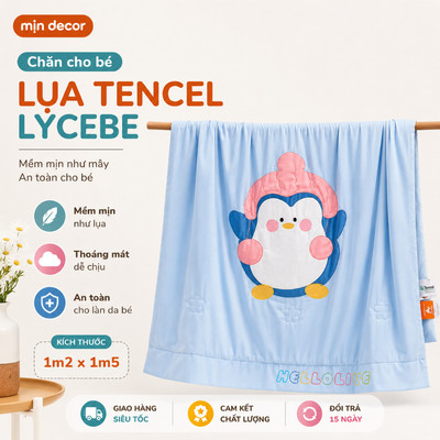 Chăn Lụa Tencel Thoáng Mát Cho Bé LyceBe Mịn Decor, Chăn Em Bé Mềm Mướt, Thân Thiện Với Làn Da
