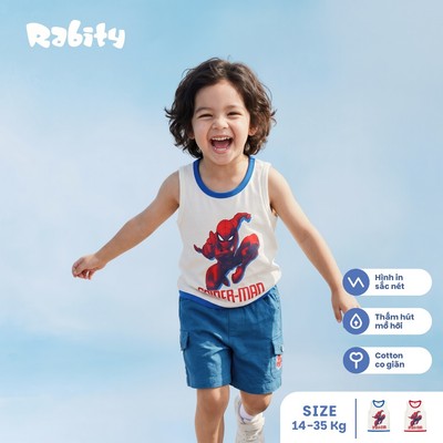   Áo thun sát nách Spiderman bé trai Rabity 505.901