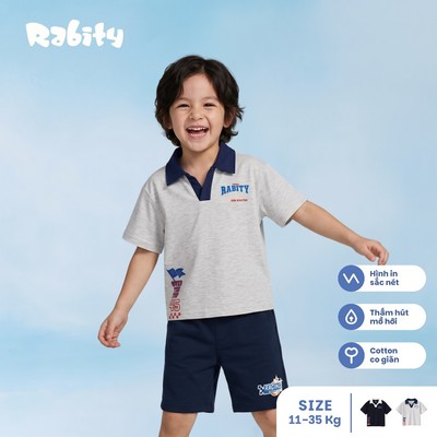   Áo cổ bẻ ngắn tay thun bé trai Rabity 901.019