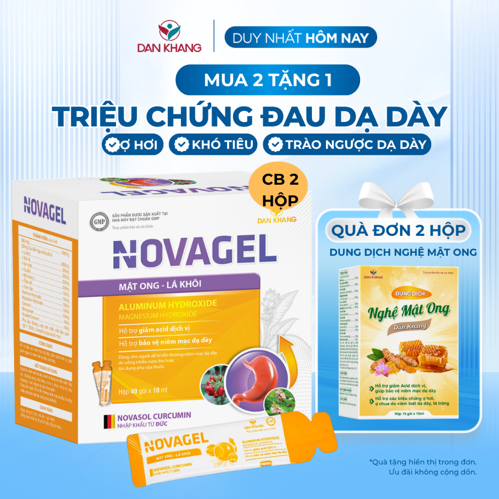 Gói hỗ trợ bảo vệ niêm mạc dạ dày giảm trào ngược dạ dày viêm loét dạ dày Novagel