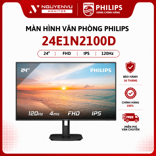 [Full Vat] Màn Hình Philips 24E1N2100D | 27E1N2100D 23.8 Inch (FHD/IPS/120Hz/4ms) - Bảo Hành 3 Năm