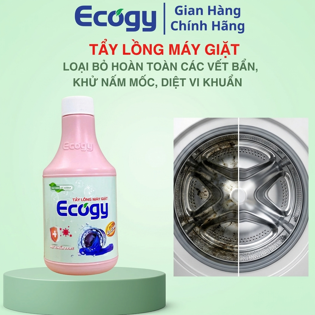 Tẩy lồng máy giặt Ecogy 300g - Vệ sinh lồng giặt, diệt khuẩn, khử mùi hôi hiệu quả (Gian hàng chính 