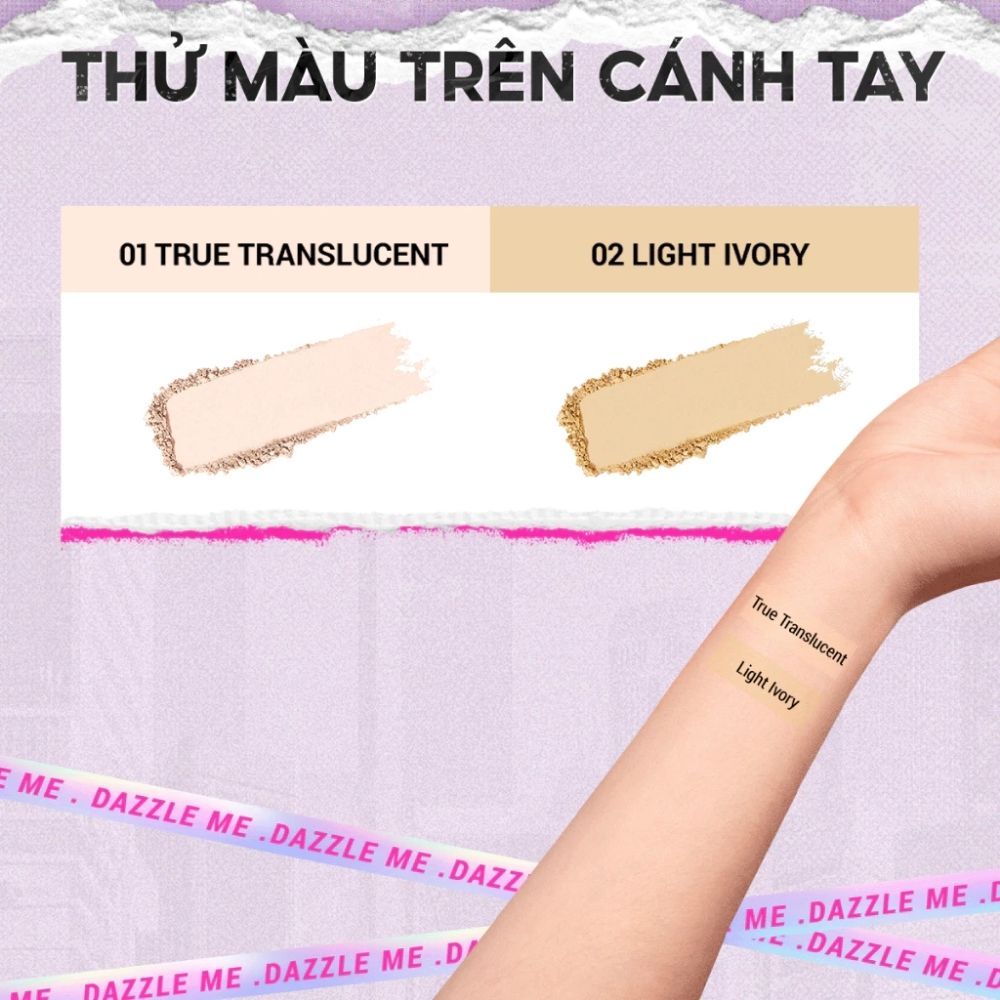 Ảnh 8 của Phấn phủ bột DAZZLE ME Loose Powder trang điểm chống nước mồ hôi kiểm soát dầu 8g
