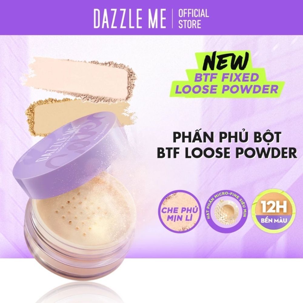 Ảnh 2 của Phấn phủ bột DAZZLE ME Loose Powder trang điểm chống nước mồ hôi kiểm soát dầu 8g