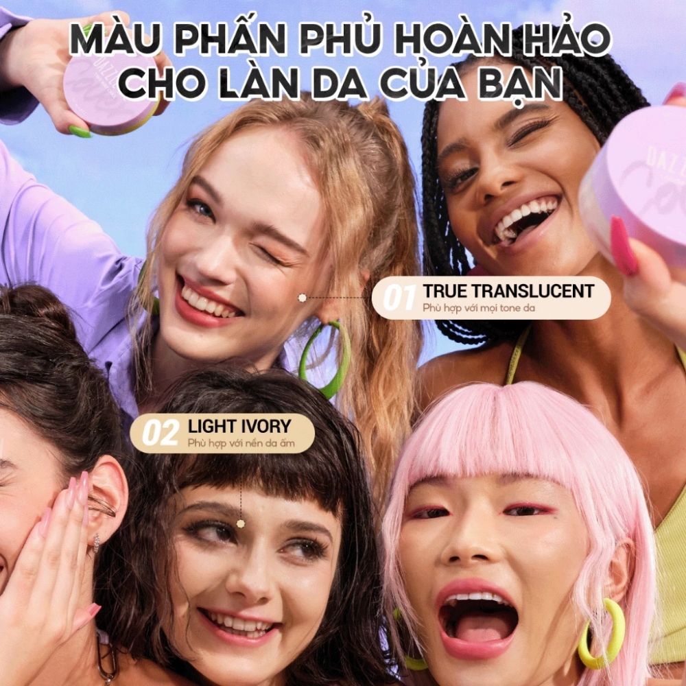 Ảnh 6 của Phấn phủ bột DAZZLE ME Loose Powder trang điểm chống nước mồ hôi kiểm soát dầu 8g