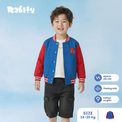 [Độc quyền online] Áo khoác bóng chày thun da cá 100% cotton Spider-man bé trai Rabity 524.900