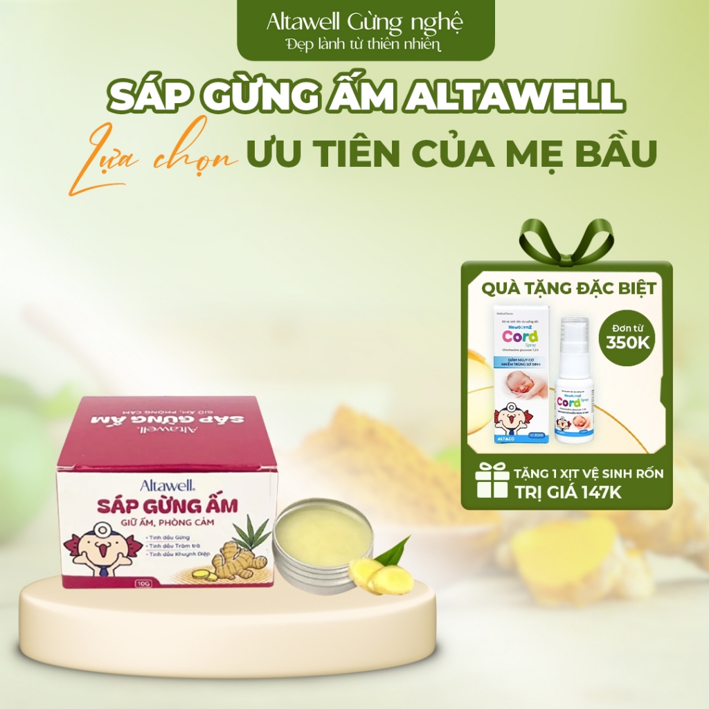 [QUÀ TẶNG KHÔNG BÁN] Sáp Gừng Ấm Altawell Dùng Được cho Bé 0M+
