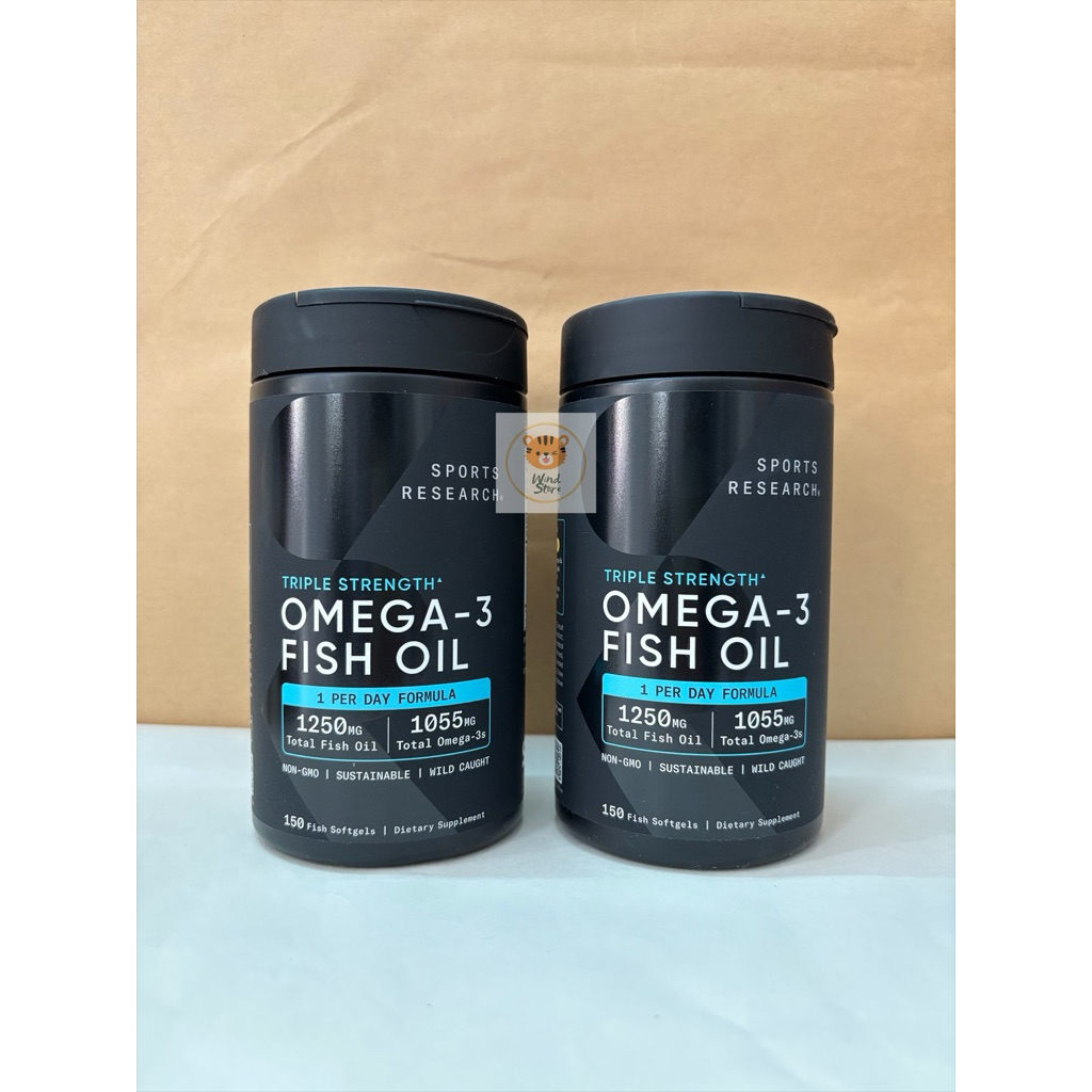 [DATE 2029] Viên Uống Sports Research Triple Strength Omega-3 Fish Oil 150 Viên
